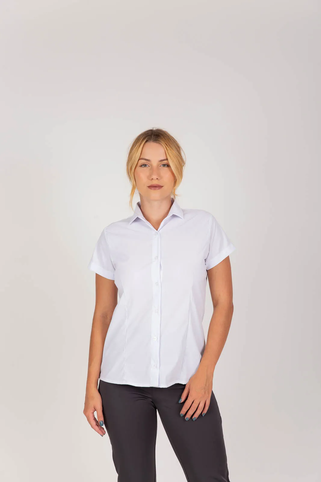 Camisa Social Feminina da Industriall, em Tricoline com elastano