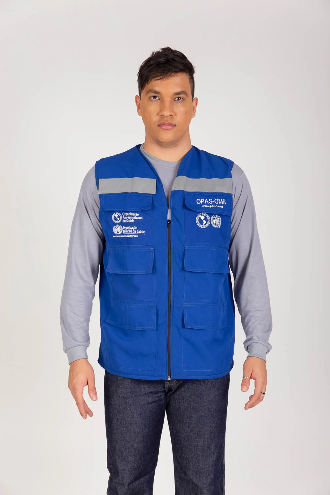 Colete Multibolsos da Industriall, em Brim